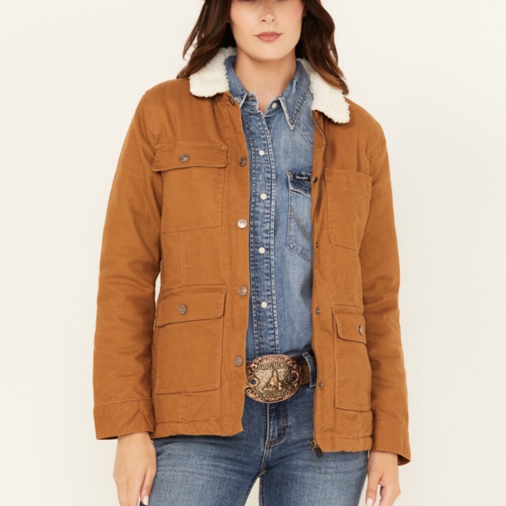SHYANNE WOMEN'S SHERPA LINED CANVAS BARN JACKET Medium